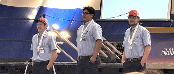 Chemeketa Diesel Technology Students from left to right, David Tribbett 3rd place, Angel Garibay 1st place, and Joel Ropp 2nd place.